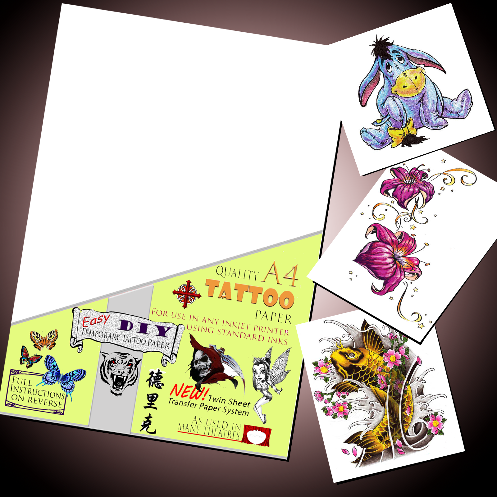Temporary Tattoo Papers Inkjet Waterproof A4 